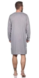 EloModa Herren Nachthemd Langarm Sleepshirt (1-tlg) Lila/Fliederfarben/Grau
