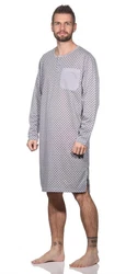 EloModa Herren Nachthemd Langarm Sleepshirt (1-tlg) Lila/Fliederfarben/Grau