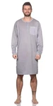 EloModa Herren Nachthemd Langarm Sleepshirt (1-tlg) Lila/Fliederfarben/Grau