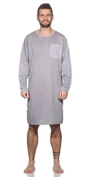 EloModa Herren Nachthemd Langarm Sleepshirt (1-tlg) Lila/Fliederfarben/Grau