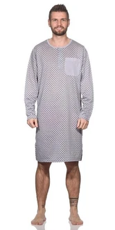 EloModa Herren Nachthemd Langarm Sleepshirt (1-tlg) Lila/Fliederfarben/Grau