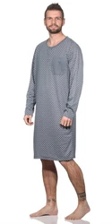 EloModa Herren Nachthemd Langarm Sleepshirt (1-tlg) Grau
