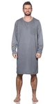 EloModa Herren Nachthemd Langarm Sleepshirt (1-tlg) Grau