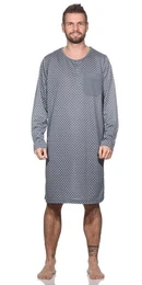 Nachthemd Herren Nachthemd langarm Sleepshirt, Gr. M L XL 2XL (1-tlg)