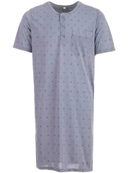 Lucky Nachthemd Kurzarm Grau/Lila/Blau/Fliederfarben