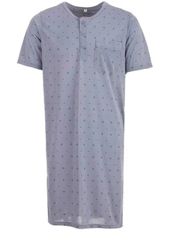 Lucky Nachthemd Kurzarm Grau/Lila/Blau/Fliederfarben