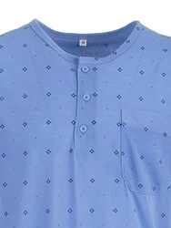 Lucky Nachthemd Kurzarm Blau/Hellblau