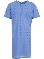 Lucky Nachthemd Kurzarm Blau/Hellblau