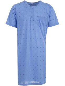 Lucky Nachthemd Kurzarm Blau/Hellblau