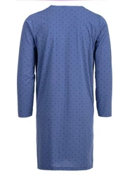 Henry Terre Nachthemd Langarm Blau/Hellblau/Fliederfarben