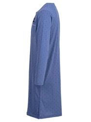 Henry Terre Nachthemd Langarm Blau/Hellblau/Fliederfarben