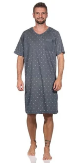 EloModa Nachthemd Herren Sommer Sleepshirt Grau/Dunkelblau/Blau