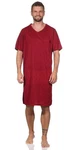 EloModa Nachthemd Herren Sommer Sleepshirt Dunkelrot/Bordeaux/Rot