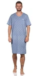 EloModa Nachthemd Herren Sommer Sleepshirt Blau/Hellblau/Grau