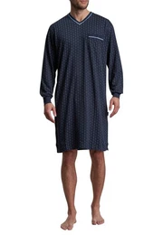 GTZBURG Nachthemd GTZBURG Herren Nachthemd blau minimal (1-tlg)