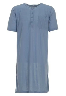 Lucky Nachthemd Kurzarm Blau/Grau/Hellblau