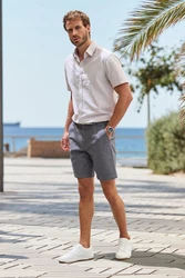 John Devin Chinoshorts Regular-Fit Oxford Shorts Dunkelgrau/Grau/Khaki/Hellgrau