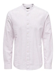 ONLY & SONS Langarmhemd Leichtes Leinen Hemd Langarm Slim Fit (7562) Lila