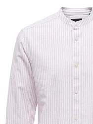 ONLY & SONS Langarmhemd Leichtes Leinen Hemd Langarm Slim Fit (7562) Lila