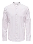ONLY & SONS Langarmhemd Leichtes Leinen Hemd Langarm Slim Fit (7562) Lila