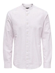 ONLY & SONS Langarmhemd Leichtes Leinen Hemd Langarm Slim Fit (7562) Lila