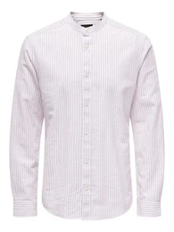 Langarmhemd Leichtes Leinen Hemd Langarm Slim Fit 7562 in Lila