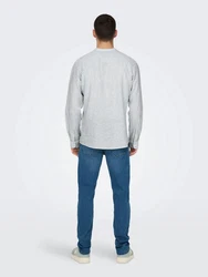 ONLY & SONS Langarmhemd Leichtes Leinen Hemd Langarm Slim Fit (7562) Grün