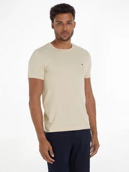 Tommy Hilfiger T-Shirt STRETCH SLIM FIT TEE mit Rundhalsausschnitt Khaki/Beige