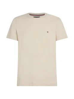 Tommy Hilfiger T-Shirt STRETCH SLIM FIT TEE mit Rundhalsausschnitt Khaki/Beige