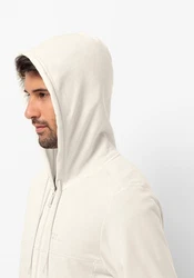 Jack Wolfskin Fleecejacke WALDSEE HOODED JKT Beige/Creme/Weiß