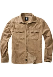 Brandit Langarmhemd Corduroy Classic Shirt Braun/Khaki