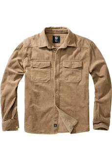 Brandit Langarmhemd Corduroy Classic Shirt Braun/Khaki