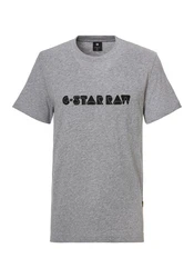 G-STAR T-Shirt Graphic Script R Grau/Dunkelgrau