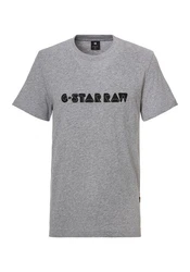 G-STAR T-Shirt Graphic Script R Grau/Dunkelgrau