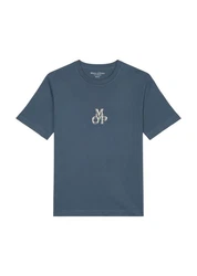 Marc O'Polo T-Shirt Markenstickerei Dunkelblau/Blau/Grau