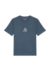 Marc O'Polo T-Shirt Markenstickerei Dunkelblau/Blau/Grau