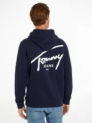 Tommy Jeans Kapuzensweatshirt TJM REG ENTRY GRAPHIC HOODIE Dunkelblau/Schwarz/Hellblau