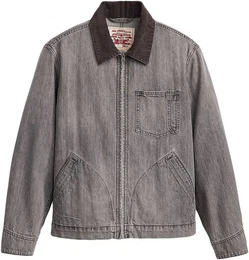 Levi's Jeansjacke FULL ZIP MECHANICS TRKR mit Zipper und Kragen mit Cordbesatz