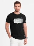 Ombre T-Shirt mit Logo Herren (12345) Schwarz/Grau/Weiß