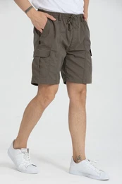 Cargoshorts Bermuda Herren Kurze Cargo Hose Schlupfhose Stretch Gummibund kurze hose Herren Cargoshorts Herren Sommer Stretch Gummibund