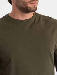 OMBRE Longsleeve Herren Basic Dunkelgrün/Khaki
