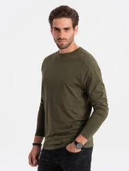 OMBRE Longsleeve Herren Basic Dunkelgrün/Khaki