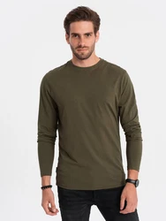 OMBRE Longsleeve Herren Basic Dunkelgrün/Khaki