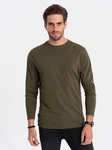 OMBRE Longsleeve Herren Basic Dunkelgrün/Khaki
