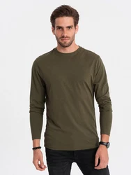 OMBRE Longsleeve Herren Basic Dunkelgrün/Khaki