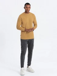 OMBRE Longsleeve Herren Basic Khaki/Braun/Beige
