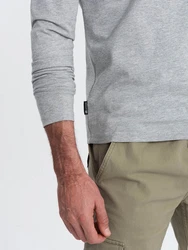 OMBRE Longsleeve Herren Basic Grau/Khaki/Hellgrau