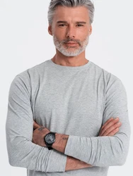 OMBRE Longsleeve Herren Basic Grau/Khaki/Hellgrau