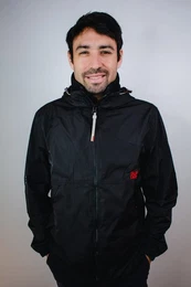 Outdoorjacke Winddichte Jacke mit Kapuze schwarz
