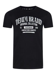 DENIMFY T-Shirt Herren Printshirt DFNuri Regular Fit Dunkelblau/Schwarz